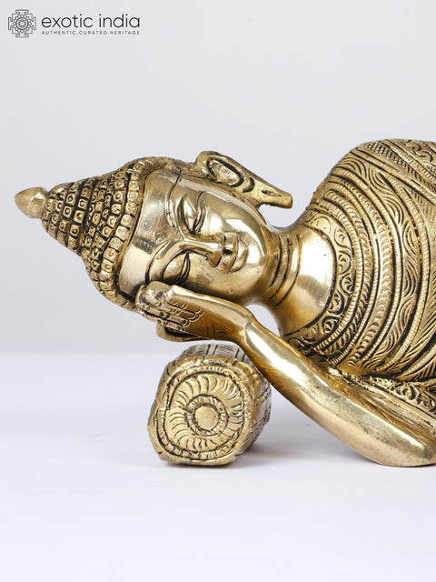 14" Mahaparinirvana Buddha | Brass Statue
