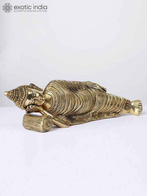 14" Mahaparinirvana Buddha | Brass Statue