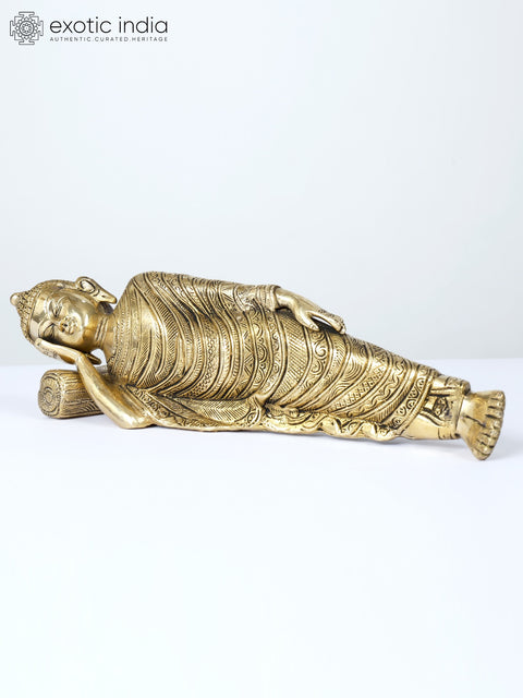 14" Mahaparinirvana Buddha | Brass Statue