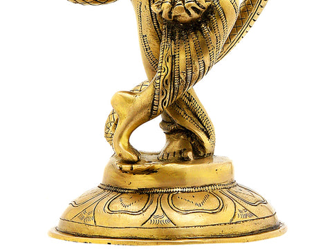 15" Shri Krishna and Kaliya In Brass | Handmade | Made In India
