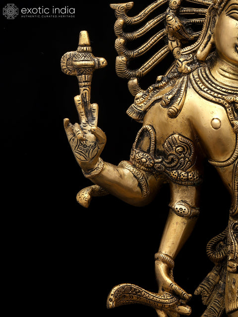 20" Ardhanarishvara: Half Shiva, Half Shakti In Brass | Handmade | Made In India