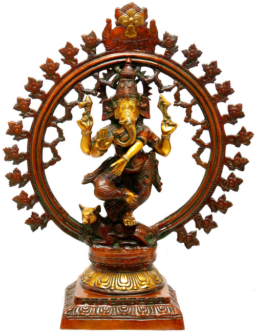 29" Large Ganesha Brass Statue - Handmade Home Decor Idol