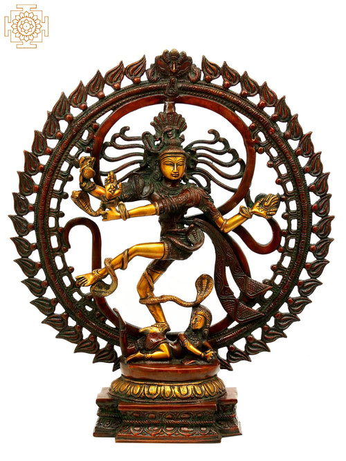 20" Nataraja Brass Statue - Handmade Indian Home Decor
