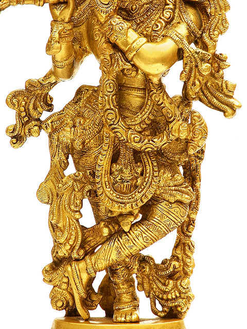 18" Shri Krishna In Brass | Handmade | Made In India