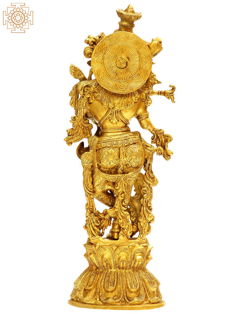 18" Shri Krishna In Brass | Handmade | Made In India