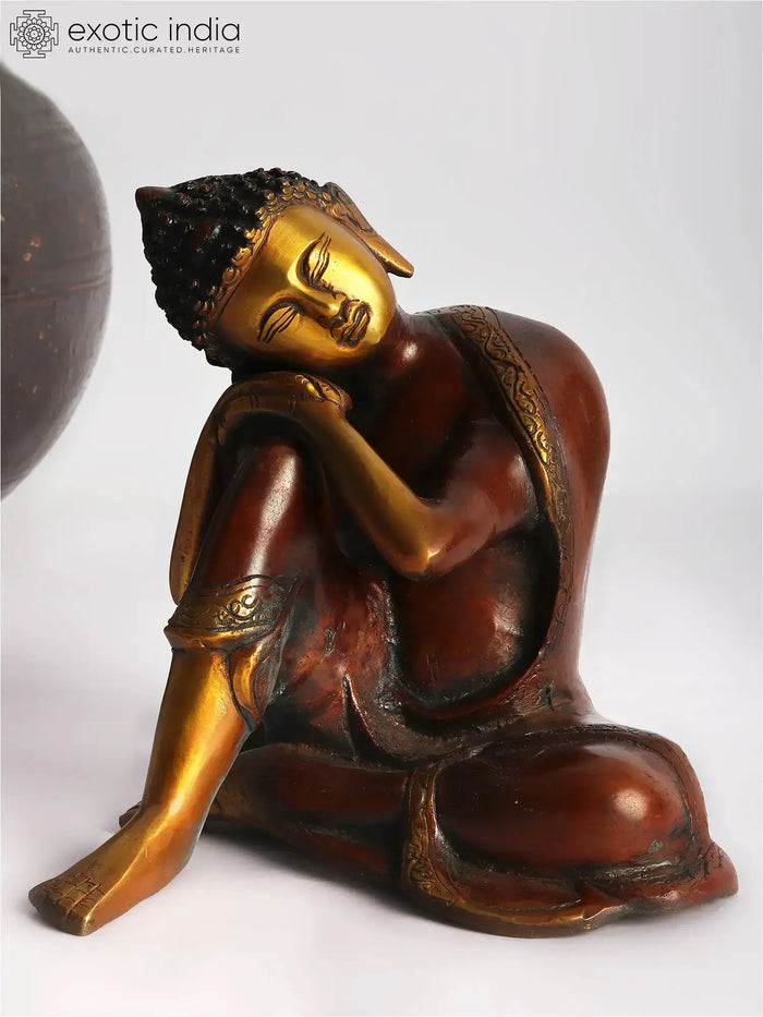 Japanese Thinking Buddha Handmade Brass Sculpture