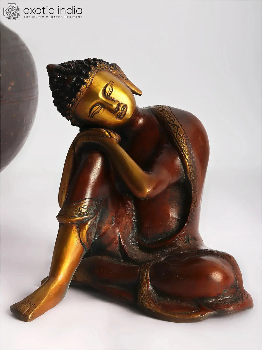 Japanese Thinking Buddha Handmade Brass Sculpture