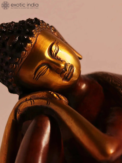 Japanese Thinking Buddha Brass Sculpture | Handmade | Made in India