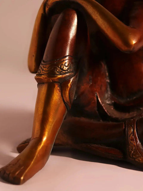 Japanese Thinking Buddha Brass Sculpture | Handmade | Made in India