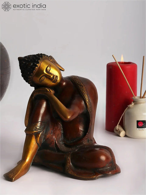 Japanese Thinking Buddha Brass Sculpture | Handmade | Made in India