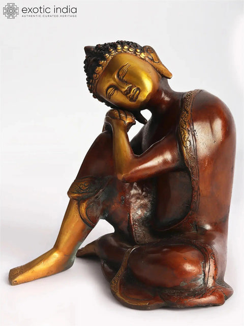 Japanese Thinking Buddha Brass Sculpture | Handmade | Made in India