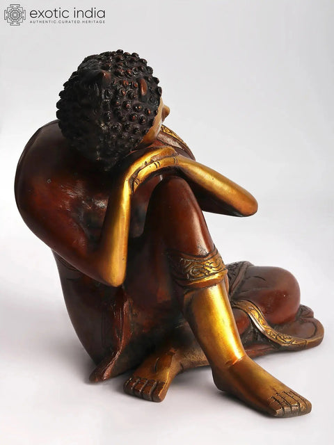 Japanese Thinking Buddha Brass Sculpture | Handmade | Made in India