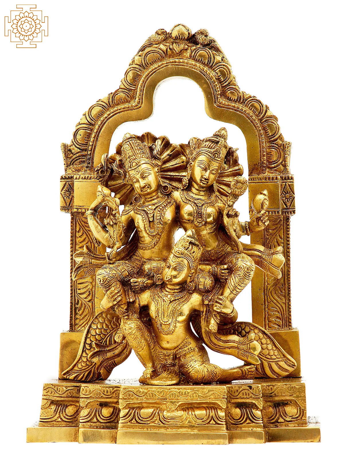 12" Lakshmi-Narayana on Garuda in Brass | Handmade | Made In India