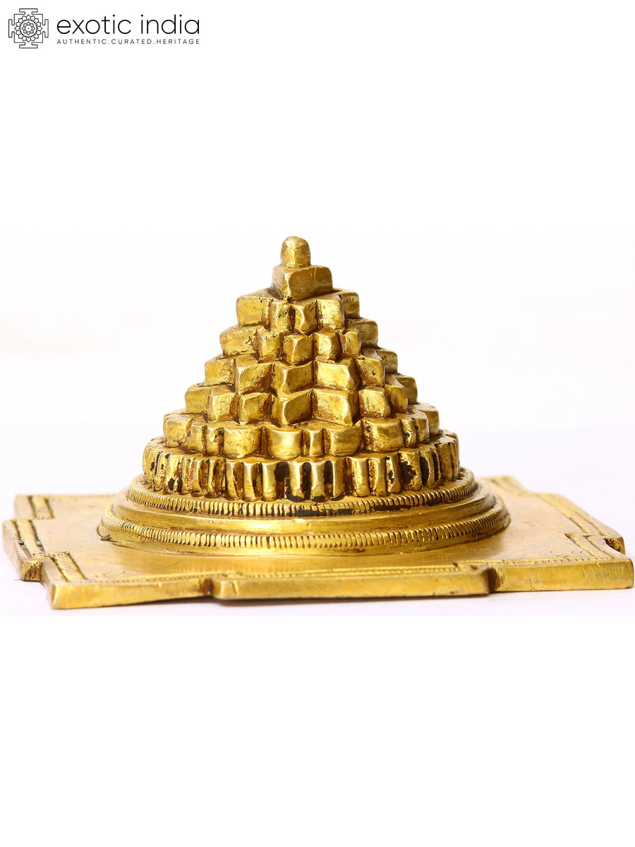 3" Shri Yantra Brass Statue for Pooja and Meditation