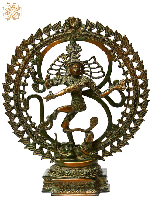19" Nataraja in OM Brass Statue Handmade Hindu Idol