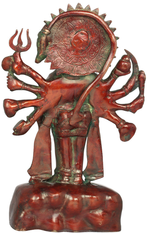 11" Five Headed Hanuman as Eleventh Rudra In Brass | Handmade | Made In India