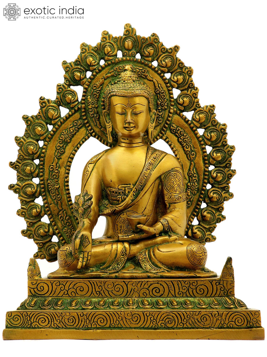 11" Tibetan Buddhist Medicine Buddha Healing Deity Brass Statue