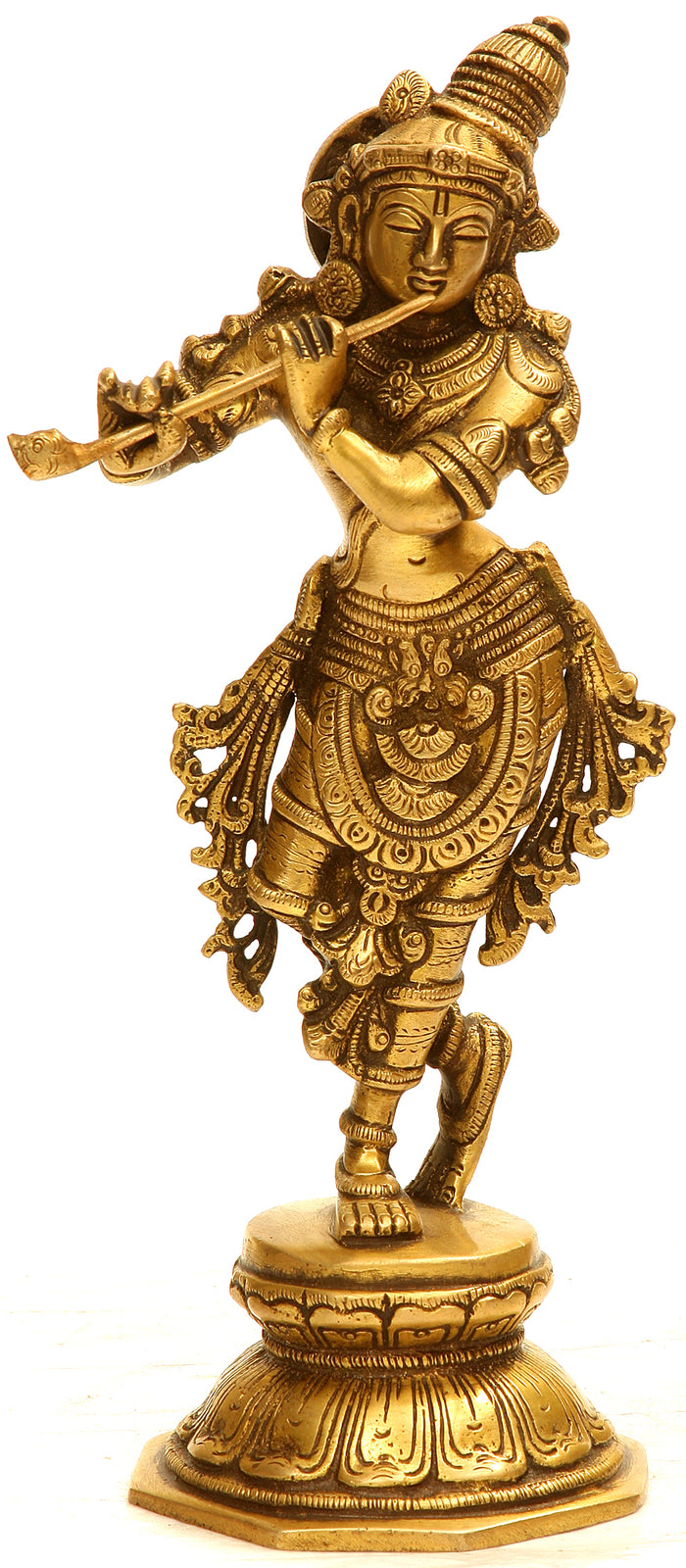 Fluting Krishna Handmade Brass Idol