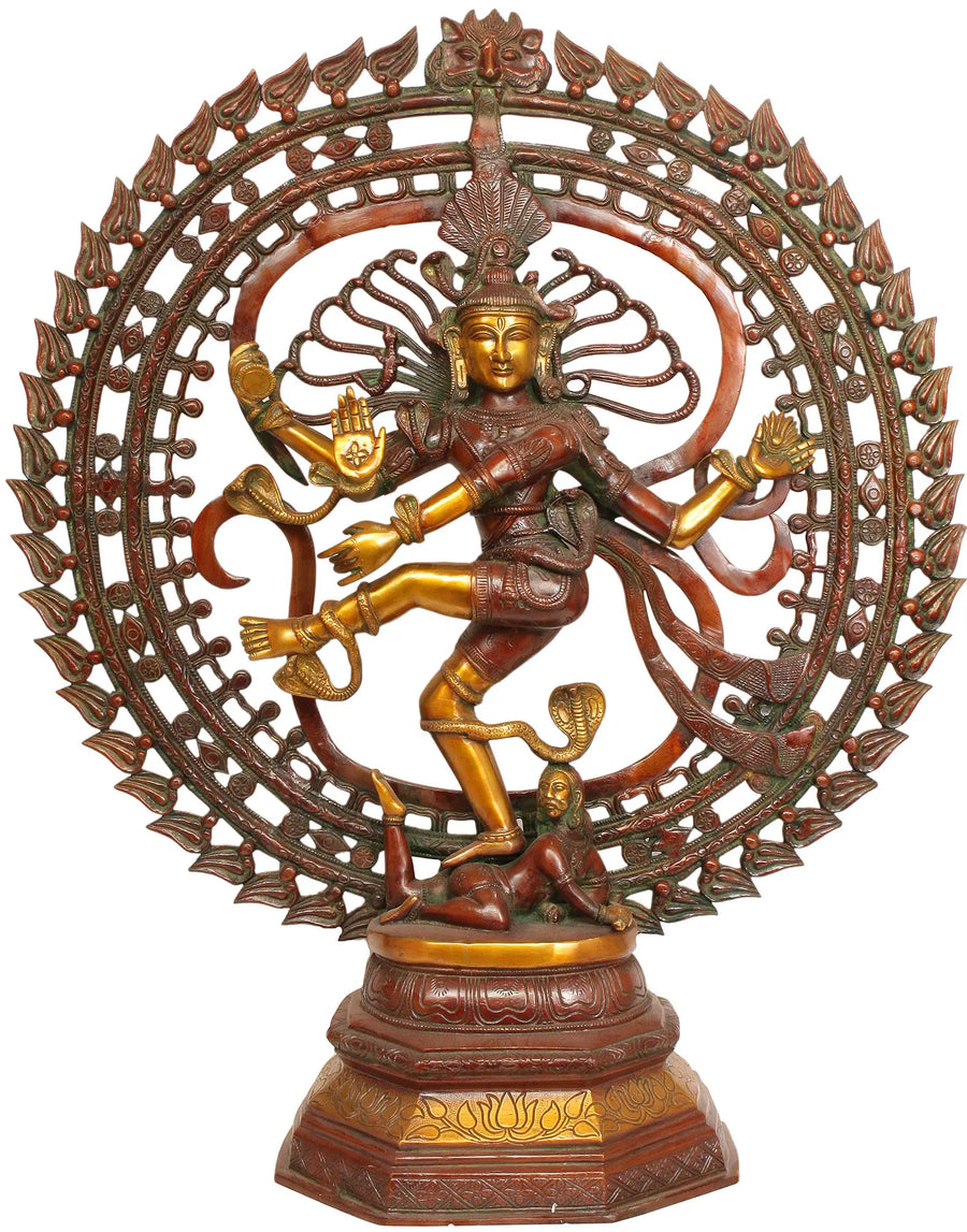 30" Large Handmade Nataraja in OM Brass Statue for Home Pooja