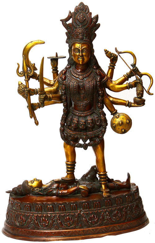 26" Mother Goddess Kali Handmade Brass Statue for Pooja