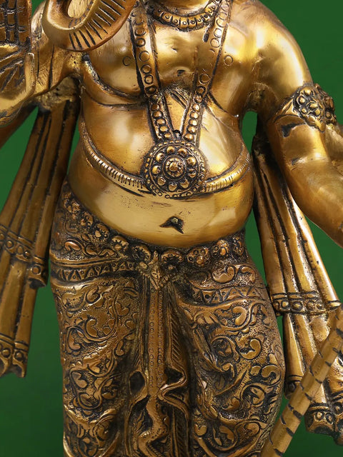 19" Lord Ganesha Imparting Absolute Freedom from Fear | Handcrafted Brass Statue