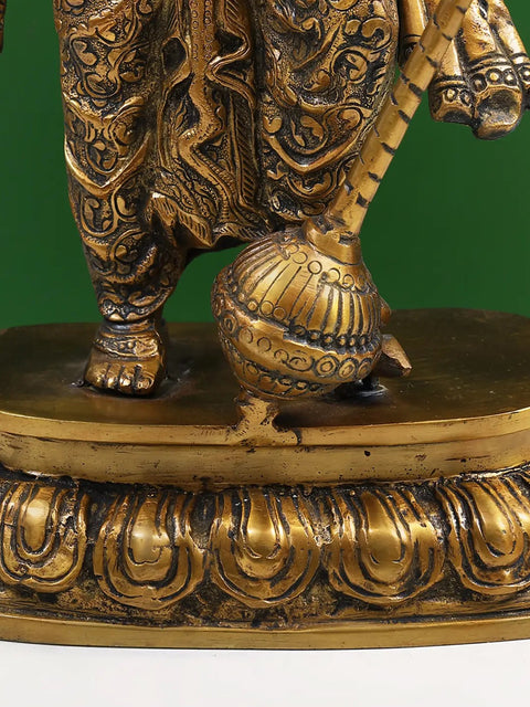 19" Lord Ganesha Imparting Absolute Freedom from Fear | Handcrafted Brass Statue