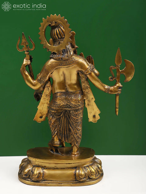 19" Lord Ganesha Imparting Absolute Freedom from Fear | Handcrafted Brass Statue