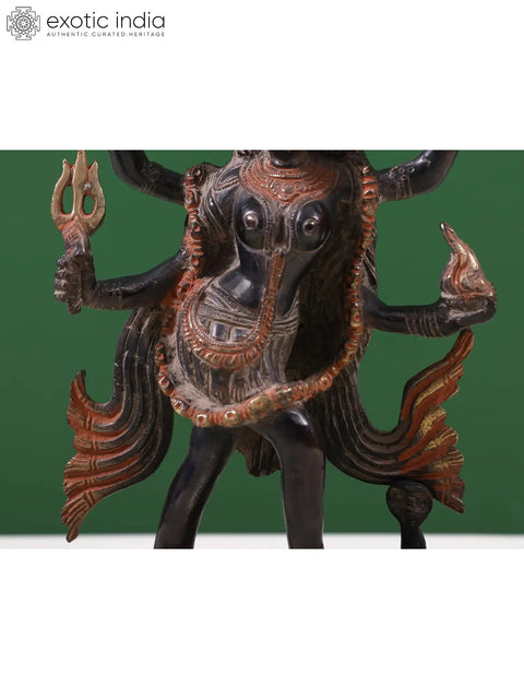 9" Goddess Kali Brass Sculpture | Indian Handcrafted Statue