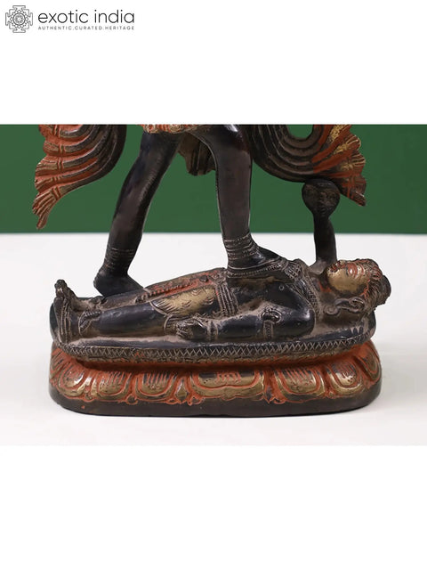 9" Goddess Kali Brass Sculpture | Indian Handcrafted Statue