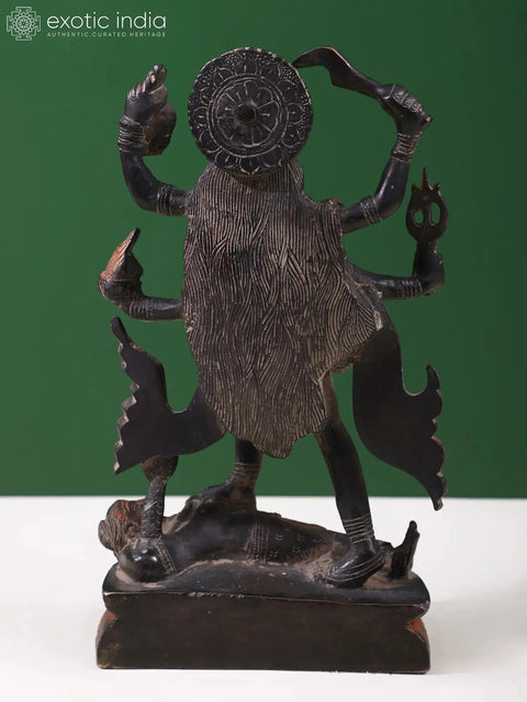 9" Goddess Kali Brass Sculpture | Indian Handcrafted Statue