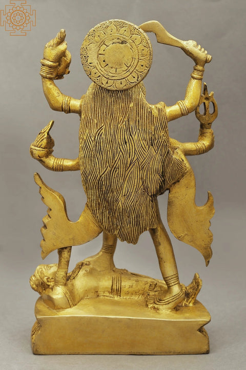9" Goddess Kali Brass Sculpture | Indian Handcrafted Statue