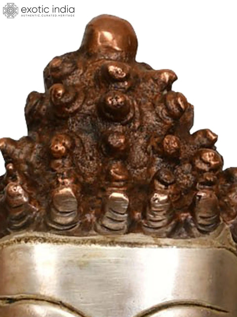 9" Brass Buddha Statue in Bhumisparsha Mudra (Robes Decorated with Dragons) | Handmade | Made in India