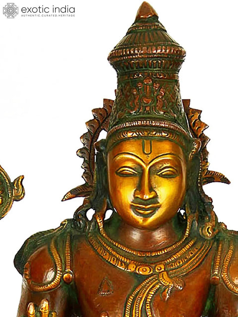 20" Lord Vishnu - Sustainer of Universe | Handmade Brass Statue | Made in India