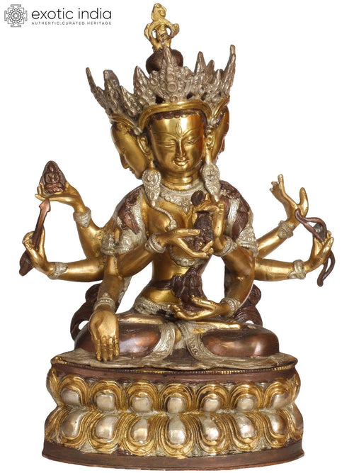 14" Ushnishavijaya Buddha Brass Statue Handmade