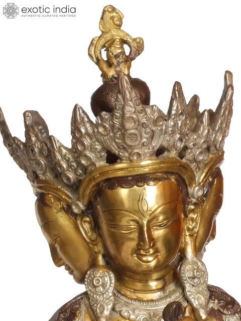 14" Ushnishvijaya Ð The Mother of All Buddhas In Brass | Handmade | Made In India