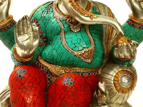17" Lord Ganesha - The Benevolent God In Brass | Handmade | Made In India
