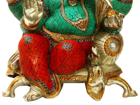 17" Lord Ganesha - The Benevolent God In Brass | Handmade | Made In India