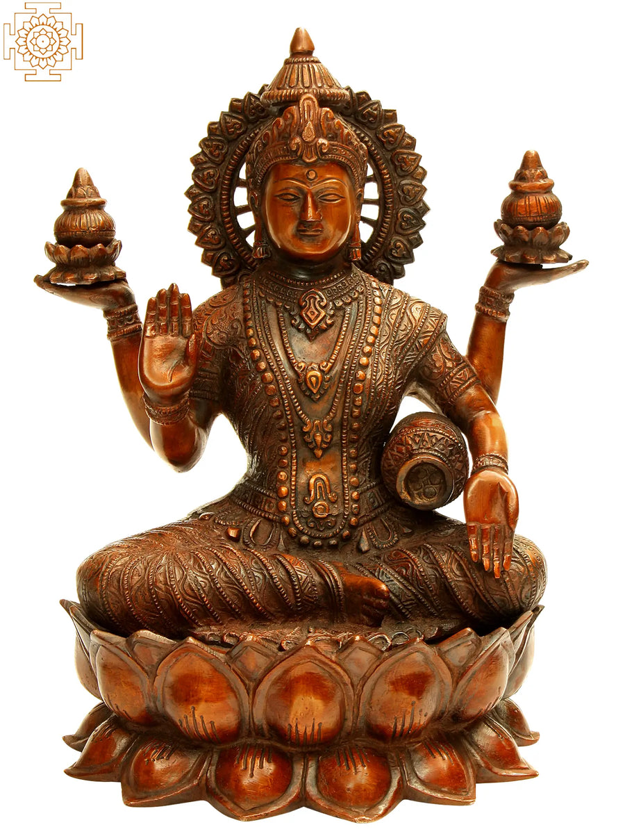 12" Goddess Ganga Brass Statue Handmade