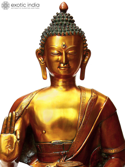 36" Large Size Lord Buddha Preaching Law of Dharma In Brass