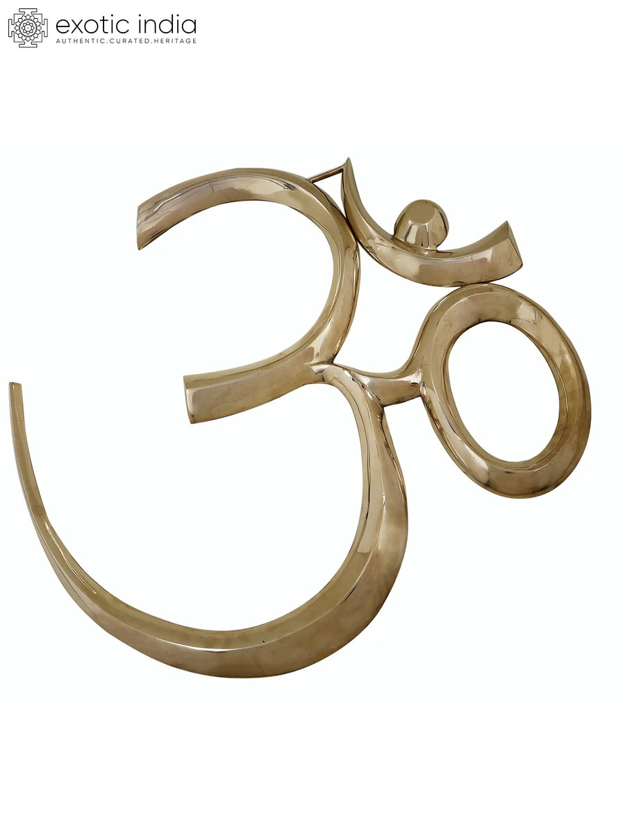 30" Large OM Brass Wall Hanging for Home Decor