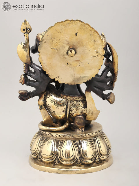 12" Ten Armed Panchamukhi Lord Hanuman | Brass Statue