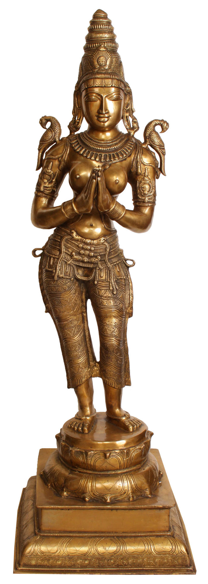51" Large Size  Dwara-Devi (The Celestial Doorkeeper Flanking Temple Doors) In Brass | Handmade | Made In India