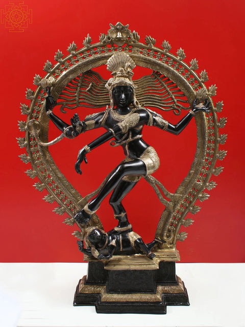 34" Large Dancing Lord Shiva (Ananda-Tandava) | Handmade