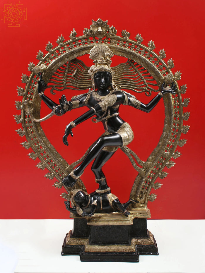 34" Large Dancing Lord Shiva (Ananda-Tandava) | Handmade