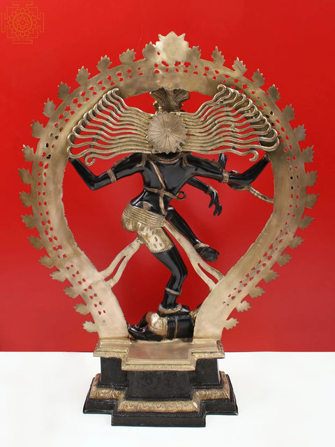 34" Large Dancing Lord Shiva (Ananda-Tandava) | Handmade