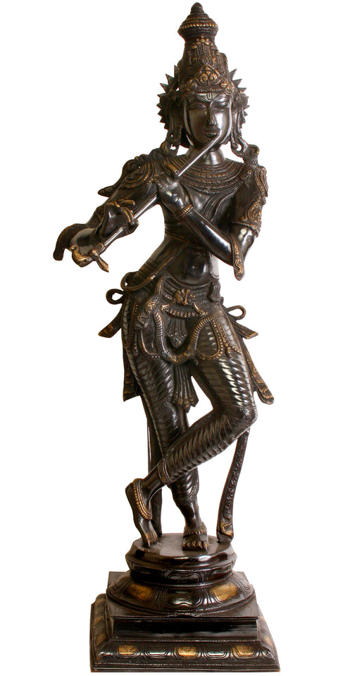 36" Large Size Why is Lord Krishna Black? In Brass | Handmade | Made In India