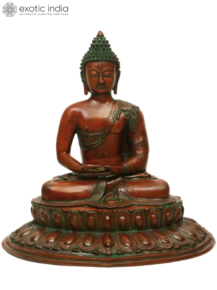 23" Lord Buddha in Meditation Handmade Brass Statue