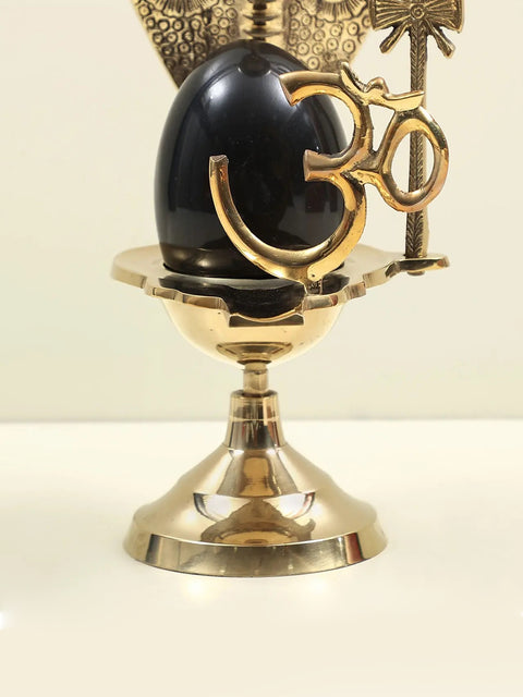 12" Assembly to Bath Shiva Linga with Dripping Vase for Milk or Water In Brass | Handcrafted In India