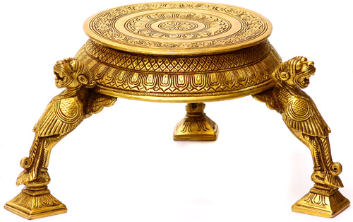 Brass Ritual Chowki Pedestal for Pooja