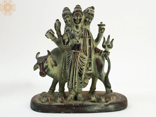 Saint Dattatreya Brass Statue Handmade Home Decor